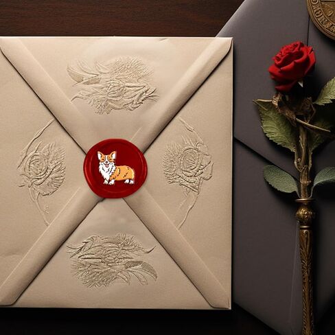 Corgi Wax Seal Stamp 1" Dog Vintage Sealing Stamps Removable Brass Head Seal Stamp with Wooden Handle for Envelope Greeting Card Wedding Invitations Wine Package Gift Wrapping in Saudi Arabia