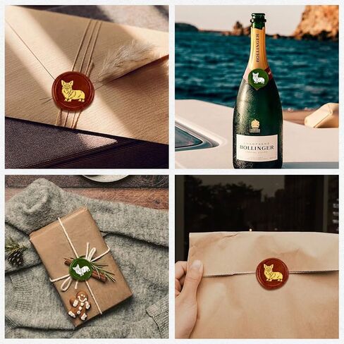 Corgi Wax Seal Stamp 1" Dog Vintage Sealing Stamps Removable Brass Head Seal Stamp with Wooden Handle for Envelope Greeting Card Wedding Invitations Wine Package Gift Wrapping in Saudi Arabia
