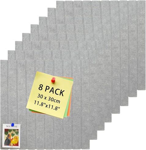 8Pack 12"x12" Bulletin Boards for Walls, Push Pin Board for Office, Cork Board Alternative for Office, School Slat Wall Paneling (Grey) in Saudi Arabia