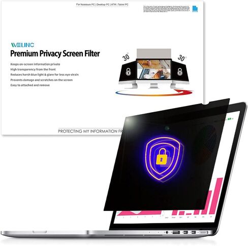 [2 Pack] 24 Inch 16:9 Computer Privacy Screen Filter for Widescreen Monitor and Laptop - Anti-Glare - Anti-Scratch Protector Film - Data Confidentiality Shield [2 Pack] in Kuwait