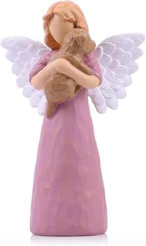 Dog Memorial Gifts for Loss of Dog - Sympathy Keepsake, Pet Remembrance for Loss, Rainbow Bridge Figurines, Bereavement Angel Statue, Hand-Painted Condolence for Passed Companion & Pet Lovers in Saudi Arabia