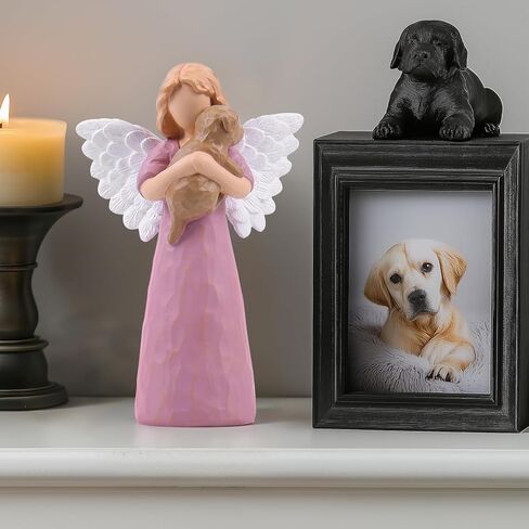 Dog Memorial Gifts for Loss of Dog - Sympathy Keepsake, Pet Remembrance for Loss, Rainbow Bridge Figurines, Bereavement Angel Statue, Hand-Painted Condolence for Passed Companion & Pet Lovers in Saudi Arabia