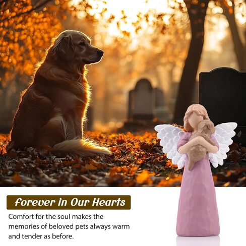 Dog Memorial Gifts for Loss of Dog - Sympathy Keepsake, Pet Remembrance for Loss, Rainbow Bridge Figurines, Bereavement Angel Statue, Hand-Painted Condolence for Passed Companion & Pet Lovers in Saudi Arabia