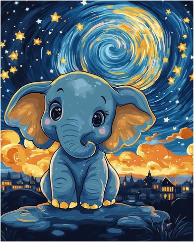 Sloth Sitting on a Tree Trunk Paint by Number Kits for Adults, Starry Night Scenery Paint by Number for Beginner, Funny Animal Acrylic Oil Painting for Gift Home Wall Decor(16×20inch, Unframe) in Kuwait