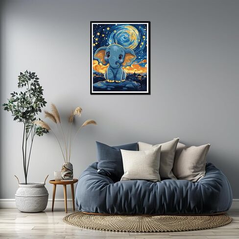 Sloth Sitting on a Tree Trunk Paint by Number Kits for Adults, Starry Night Scenery Paint by Number for Beginner, Funny Animal Acrylic Oil Painting for Gift Home Wall Decor(16×20inch, Unframe) in Kuwait
