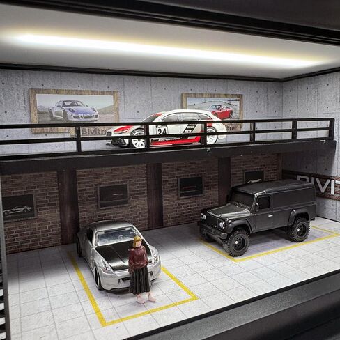 Hot Diecast Wheels Display Case - 1/64 Scale Die-cast Model Car Display Case with LED Light and Acrylic Cover, Mezzanine Parking Garage(1/64-M-86) in Kuwait
