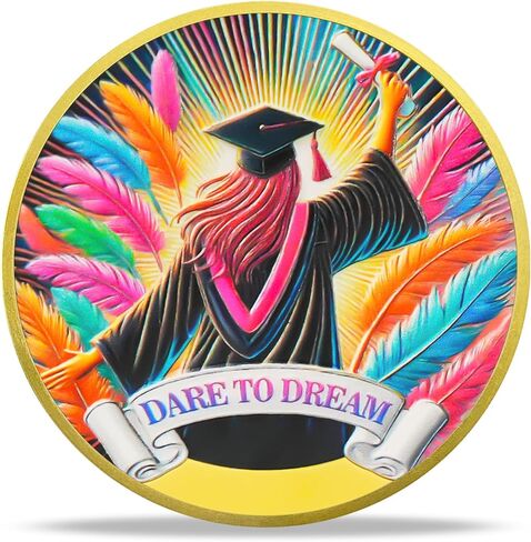 2025 Graduation Gift Coin for Men & Women, Graduation Challenge Coin for Success, 2025 Inspirational Graduation Gift for University College Middle High School Graduate, Achievement Encouragement Gift in Kuwait