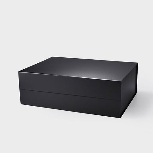 Geoto 23.6x17.3x7.87in xxl صناديق هدايا مغناطيسية كبيرة ، مربع فاخر كبير قابلة للطي للتغليف الحالي بالجملة (أسود) in Kuwait