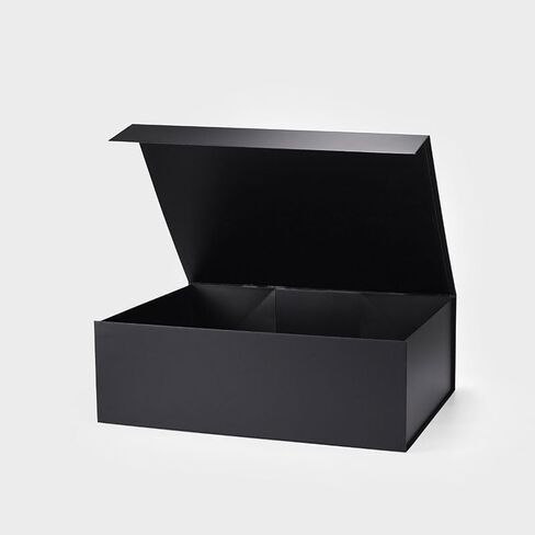 Geoto 23.6x17.3x7.87in xxl صناديق هدايا مغناطيسية كبيرة ، مربع فاخر كبير قابلة للطي للتغليف الحالي بالجملة (أسود) in Kuwait