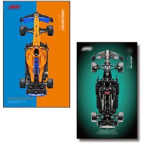 شاشة Iluane Wallboard for Lego Technic-AMG F1 42171 Bundle مع لوحة شاشة Iluane لـ LEGO Technic McLaren 42141 (لا توجد سيارة متضمنة)