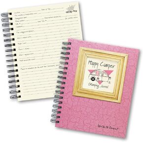سلسلة من المجلات غير المحدودة ، مجلة مرشدة ، Happy Camper ، Glamping Journal ، 7.5 "× 9" ، غلاف Pink Hard ، مصنوع في الولايات المتحدة الأمريكية