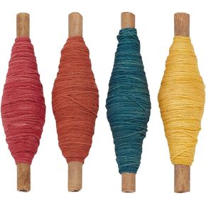 FreeBloss 4 PCS Sashiko Thread Sashiko Kit Sashiko Skein 38 ياردة*4 ألوان نبات طبيعي مصبوغ ساشيكو القطن.