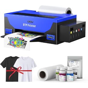 DSV DTF Printer A3 L1800 Transfer Printing Machine Direct to Film with Seamless Printing & Semi-Automatic Cleaning System (Printer+Oven+Ink+Film+T-Shirts)