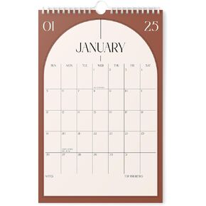 Karto Wall Calendar 2025 - Vertical 11x17 inch Runs Until June 2026 - Boost Your Productivity and Easy Planning with the Aesthetic Monthly Calendar - Boho Colors