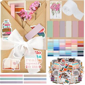 Marspark 6 Set Blind Date with A Book Gift Box Supplies Cits باستثناء الكتب بما في ذلك ملصقات الإشارات المرجعية المغناطيسية السائبة ، قراء مكتبة الكتب ، Home For For Women Men (Baby's Breath)