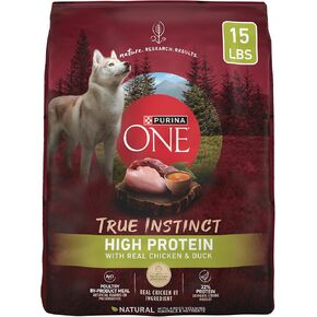 Purina ONE True Instinct High Protein Dry Dog Food Formula with Real Chicken and Duck Natural with Added Vitamins and Minerals Dog Food - 15 lb. Bag