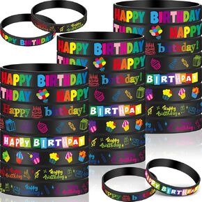 CUNNO 60 PCS عيد ميلاد الأساور المطاطية الملونة السيليكون ملونة معصم عيد ميلاد هدايا الفصل الدراسي للأطفال مكافأة المعلم للمعلم العودة إلى المدرسة عيد ميلاد FAVORS الفصول الدراسية لوازم الفصول الدراسية (أسود)