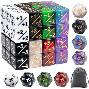 56 قطعة MTG Counter Dice مجموعة في 8 ألوان ، 48 قطعة MAGIC The Gathering Life Gumber Tokens Dice Set و 8 قطع D20 لـ MTG و TCG و CARDS Accessories
