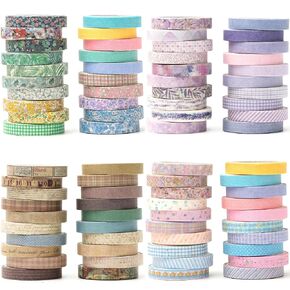 yubx خمر شريط washi مجموعة 80 لفائف نحيفة رجعية أنماط زخرفية أنماط عتيقة الأشرطة للفنون ، الحرف اليدوية ، المجلات ، المخططين ، سجل القصاصات ، التفاف