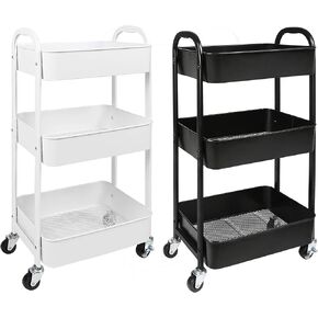 MAX Houser 3-Tier Rolling Utility Cart with Caster Wheels