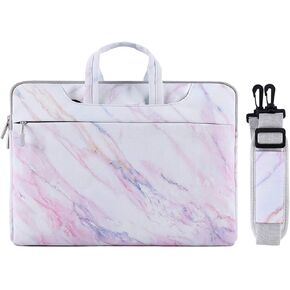 حقيبة كتف Mosiso المحمول المتوافقة مع MacBook Air/Pro ، 13-13.3 بوصة دفتر ملاحظات ، متوافق مع MacBook Pro 14 بوصة M3 M2 M1 2023-2021 ، قماش كروس كروس رخام حمل حقيبة حقيبة