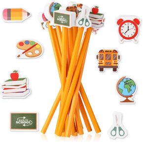Spakon 40 Pack Pencils with Top Eraser Fun Pencils Cute Pencils with Erasers Cute Shaped Erasers Kindergarten Gifts Back to School Gifts from Teacher School Classroom Supplies