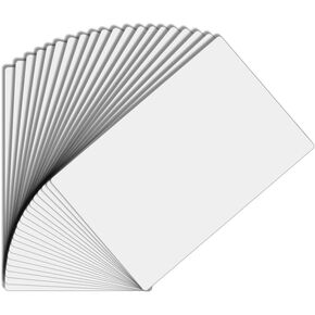 Premium Blank Inkjet PVC Cards for ID Badge Printers - Graphic Quality White Plastic CR80 30 Mil (CR8030) ID Cards - Waterproof and Double Sided Printing (20)