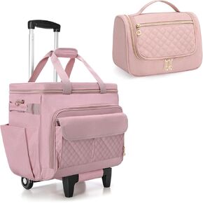 LUXJA Rolling Teacher Bag with Breast Pump Bag