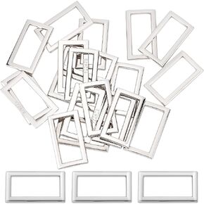 GorgeCraft 1 Box 20pcs Metal Flat Ritsnangle Rings 25mm طول داخلي حلقة مشبك سبيكة فضية شديدة العمل لحقائب حقيبة الأمتعة محافظ حزام ملحقات التزيين.