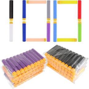 WALWAL 100 PCS Waffle Darts Foam Bullet Refll Pack - Compatible with N-Strike.Modulus, AccuStrike Elite Series - Safe Foam Ammunition for Kids, Teens, and Adults(Ten Colors)
