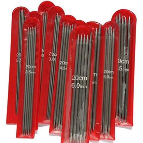 جديد 11x5 PCS 11 أحجام 20 سم النقطة المزدوجة الفولاذ المقاوم للصدأ الصلب مستقيم الإبر سترة السترة سترة الإبر مجموعات 2-6.5 مم FBA