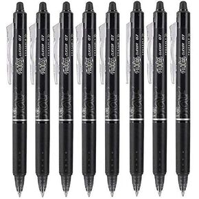Pilot Frixion Clanker 0.7mm ، أقلام هلام قابلة للمحو ، نقطة غرامة ، حبر أسود (8 حزمة)