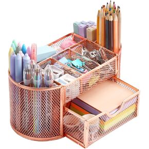منظمو مكتب EOOUT ROSE GOLD منظمي المكاتب والملحقات اللطيفة المكتبية حامل القلم الرصاص للنساء مكتب
