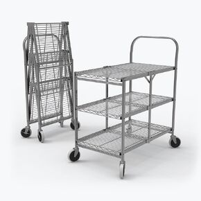 WSCC-3 Three-Shelf Collapsible Wire Utility Cart