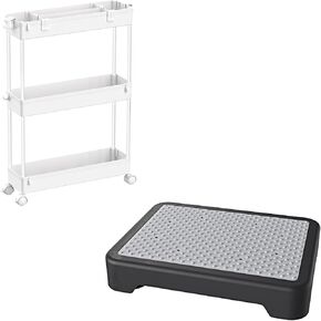 SPACELEAD Slim Storage cart and Step Stool