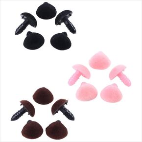 KOPIDA 30 PCS Triangle Plastic Flocking Safety Noses Teddy Bear Nose for Bear Doll Animal Puppet Crafts DIY أزرار صياغة الخياطة