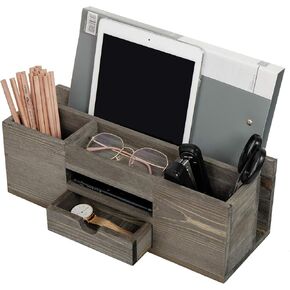 LIRY Products Brown Wooden Desktop Organizer متعددة مقصورات رف رف رف درج الطاولة الخشب تخزين الخشب مجلس الوزراء لوازم المكتبي Caddy Documentery Holder Sarter Vanity Home