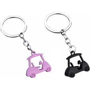 2pcs Golf Cart Keychain 3d Blue Golf Accessories for Women Men Golfer Key Ring