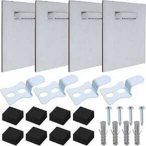 4sets Mirror Hanging Kits Wall Hook Photo Frame Glass Picture Frame Hanging Piece Holder Suitable for Plaster and Solid Walls 10cmx10cm