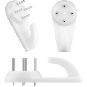 60pcs Concrete Wall Hooks, Non-Trace Picture Hanger, Invisible Nail Hangers 25 LBS Weight Load for Stucco Concrete Hard Walls Without Drilling
