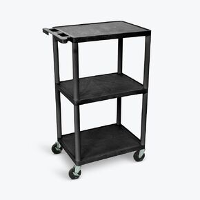 FSE 373-UCPL2-B 42" H Utility Cart - Three Shelves, Black