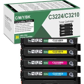 Remanufactured C3426 C3210 C3224 Toner Cartridge (with Standard Chip) Replacement for Lexmark C3224 C3210 C3210C0 C3210K0 C3210M0 C3210Y0 for C3224 C3326 C3426 MC3224 MC3326 MC3426 Printer, 4 Pack
