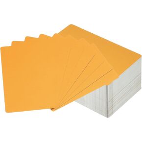 yokive 200 pcs بطاقة أعمال معدنية مع سطح أملس ، ألومنيوم نقش بالليزر ، رائع للمكتب ، الفندق ، ورشة عمل (Orange ، 86 × 54 × 0.21 مم)