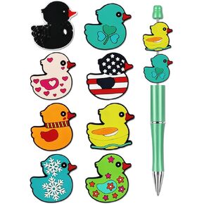 8Pcs Silicone Focal Beads for Pens – Premium Soft, Durable Beads for Custom Pen Making, DIY Craft Projects, and Personalization – Assorted Colors and Designs (Dog)