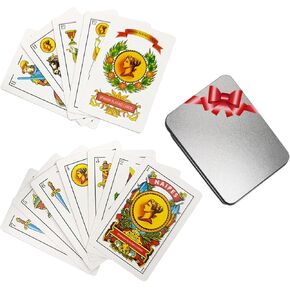 2 Pack Spanish Playing Cards - Original Spanish Deck, Baraja ESPA?Ola Plastic PVC Waterproof - Briscas Cards for Puerto Rico & Mexico - Mexican Cartas ESPA?olas Plastico Game Cards (Blue)