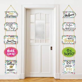 ملصق زخرفة الفصول الدراسية علامة الشرفة التحفيزية مع أقوال إيجابية تترك حلويات Bulletin Board Poard Banner للطلاب المدارس المتوسطة المعلم (أسلوب الحلويات)