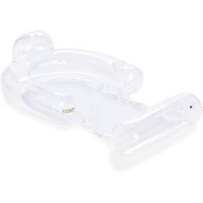 FUNBOY Clear Inflatable Mesh Pool Float 2-in-1 Pool Chair Float & Mesh Water Hammock 53" Pool Hammock Float for Adults Swimming Pool Accessories & Tanning Pool Lounger Float for Pool Party & Summer