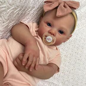 ADFO Reborn Baby Baby Dolls 17 بوصة فتاة حديثي الولادة واقعية حقيقية دمية دمية لطيفة واقعية الطفل دمى مع إكسسوارات التغذية للأطفال 3+