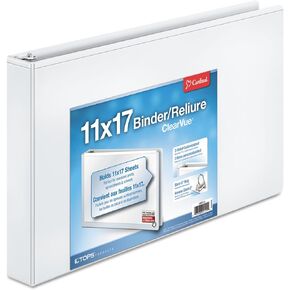 Cardinal 22122 11 x 17 ClearVue Slant-D Ring Binder 1 1/2-Inch Cap White