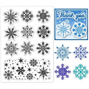 PandaHall 10 Styles Snowflake Clear Silicone Stamp - Winter Theme Transparent Rubber Stamp Seal for Cards, Photo Albums, Holidays, Scrapbooking, Gift Tags
